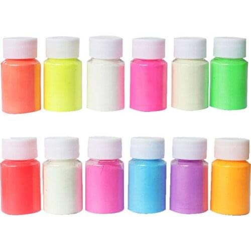 12 Color Luminous Resin Pigment Kit Glow In the Dark Powder Pigment Colorant Dye Epoxy Resin Drop Ship