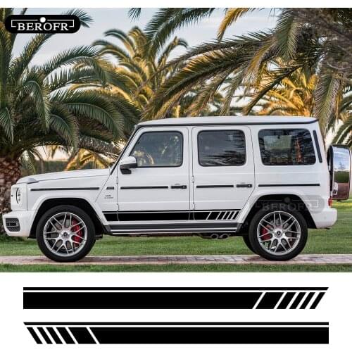 2pcs Car Side Body Stickers For Mercedes Benz G55 G63 AMG W463 G500 Class G350D SUV Stripes Decals Auto Tuning Accessories