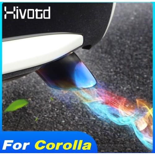 Hivotd Exhaust Muffler Tip Pipe Cover Exterior Protection Auto Accessories Tail Throat Parts For Toyota Corolla Sedan 2019-2021