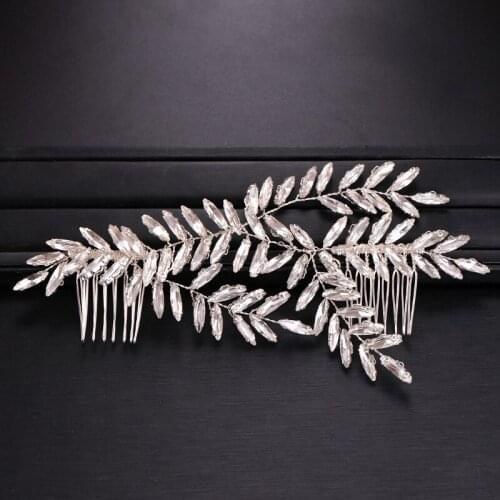 Newest Fashion White Color Flower Rhinestone Bridal Hair Comb Wedding Hair Accessories Jewelry Hair Clips Headpieces