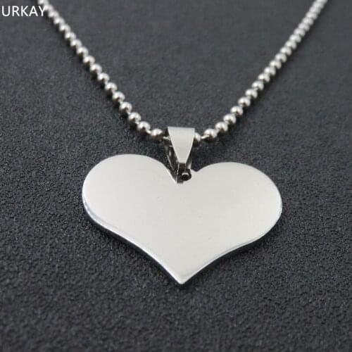 Stainless Steel Love Heart Pendant Necklace, Fashion Heart Dog tags Necklace Pendant, Gift Jewelry