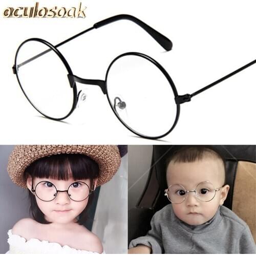 Hot Round Spectacles Glasses Frames Eyewear Kids With Clear Lens Myopia Optical Transparent Glasses For Children Boys Girls