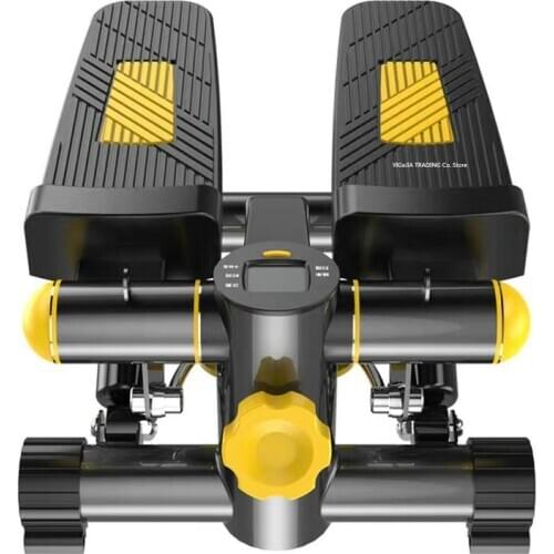 Portable Indoor Fitness Twist Stair Stepper Aerobic Trainer Step Machine with Bands & LED Monitor & Comfortable Foot Pedals