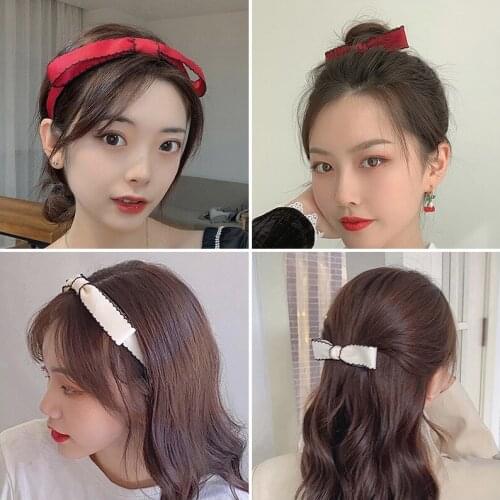 Bowknot headband French high-end headband temperament broken hair bangs hairpin net red hair accessories