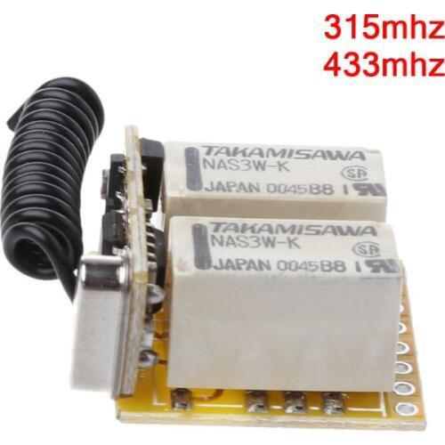 Relay Remote Switch 2CH DC3.7V 4.2V 5V 6V 7.4V 8.4V 9V 12V Output 0V Dry Contact Relay Switching Value NO COM NC 315MHz 433MHz