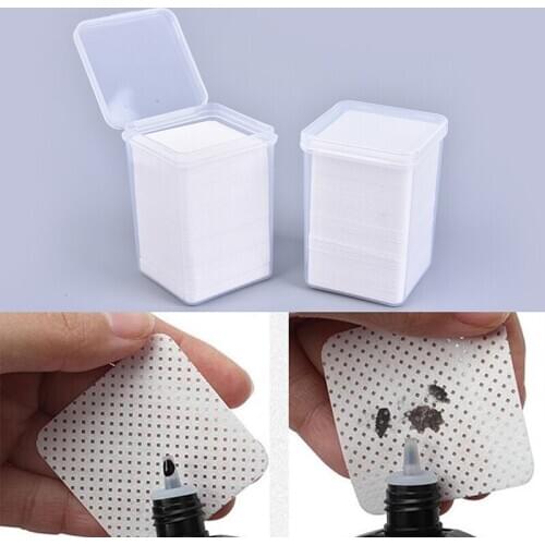 200PCS/Box Eyelash Glue Remover Wipe Lint-Free Paper Cotton Wipes Glue Bottle Mouth Cleaning Remover Paper Cleaner Pads