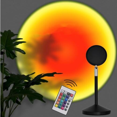 Led Fairy Sunset Projector Lamp Rainbow Atmosphere Night Lights USB Desk Lamp For Coffee Shop Home Bedroom Background Wall Decor