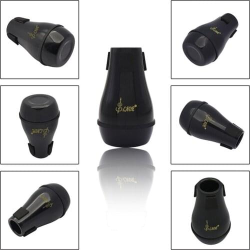 Practice Trombone Straight Mute Silencer Mute ABS Material for Alto Tenor Trombones Gold Silver Dark Red Black Wood color