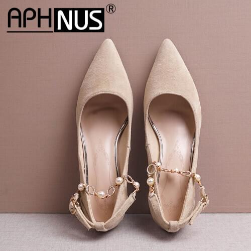 APHNUS Womens Office Work Low Mid Heels Pumps Woman 2020 Shoes For Women New