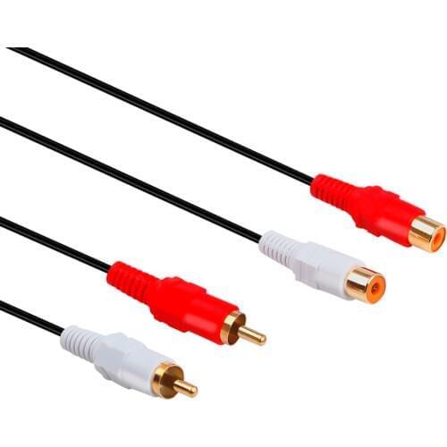 LBSC 2 RCA Male to Female Audio Extension Cable