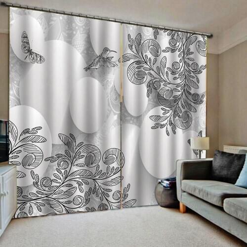 High quality custom 3d curtain fabric Simple stereoscopic curtains Butterfly flower curtains