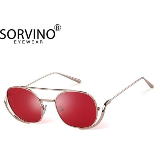 SORVINO Retro Small Square Sunglasses Women Brand Designer 2019 Fashion 90s Anti Blue Light Clear Oval Sun Glasses Shades SP266