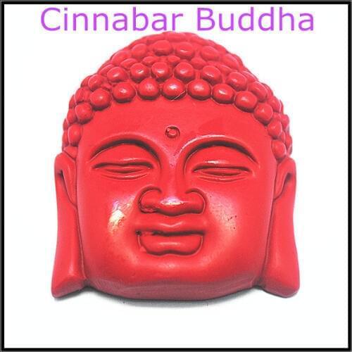 2016 new Red cinnabar buddha figure charms Buddhist items for temple home display items top drilled hole size 45x35mm