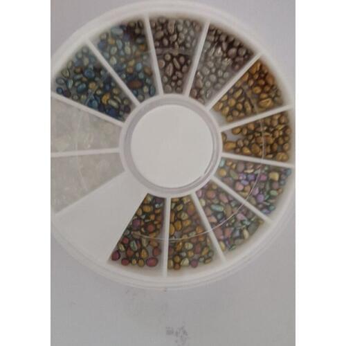1PC OD-156 3D mini Glass beads Nail Art Glass Stone Nail Art Decoration in wheel Shiny Nail Decoration Lovely Outlooking
