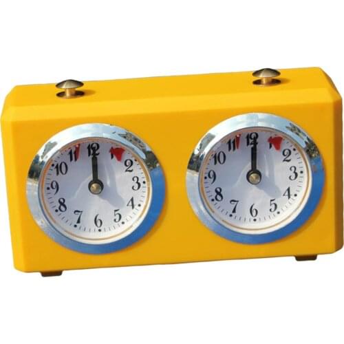 1pc Tournament Chess Clock Portable Wind-Up Mechanical for Chess Board Games Accessories No Battery Needed, Yellow