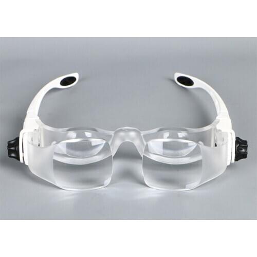 3.8X Magnifier Headband Loupe Goggles Bracket TV Glasses Magnifying Glass with Phone Holder Glasses Case