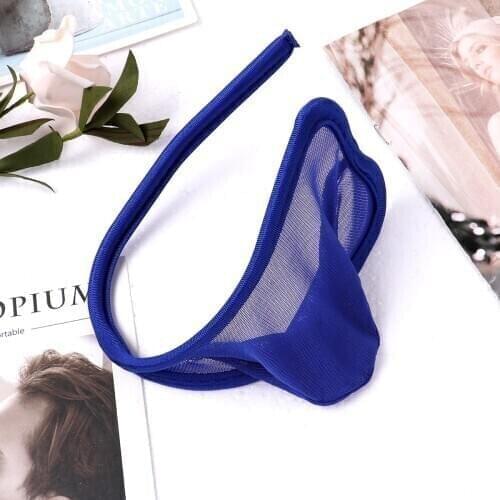 5 Colors Gay Mens Lingerie Bulge Pouch C-String Thong Briefs Underwear Breathable See Through Sheer Mesh Sexy Panties Free Size