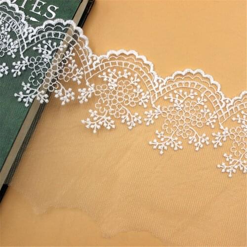 1 Yds White Cotton Crochet Lace Trim Skirt Hem Decor DIY Sewing Accessory 11.5cm