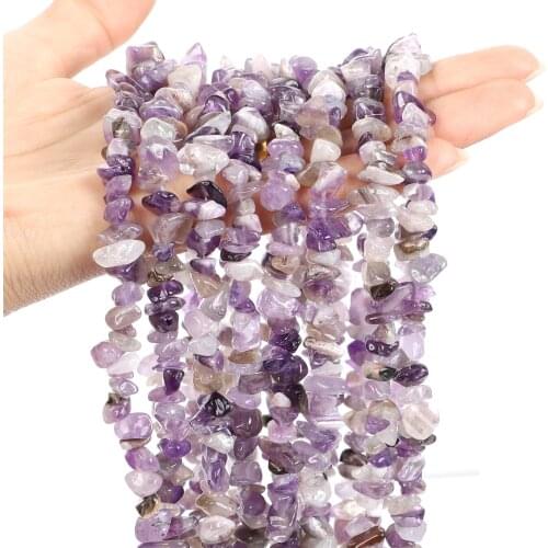 Natural Stone Purple Crystal Irregular Freeform Chip Gravel Beads Loose Beads For Jewelry Charm Bracelet Necklace Making 3-5-8mm