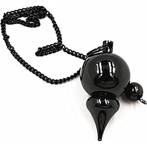 Reiki pendule Natural Stone Amulet Healing Pyramid spiritual pendulums for dowsing Copper meatl Charms Chakra Amule