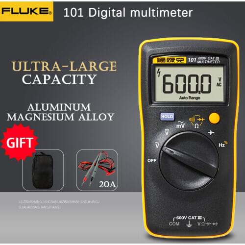 Fluke 101 Mini Digital Multimeter auto range for AC/DC Voltage Resistance Capacitance Frequency duty cycle tester
