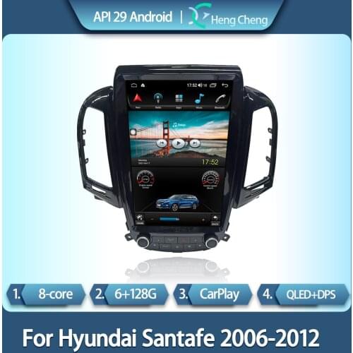 For Hyundai Santafe 2006-2012 Tesla screen 12.1 inch intelligent multimedia video player Santafe radio GPS 4G navigation