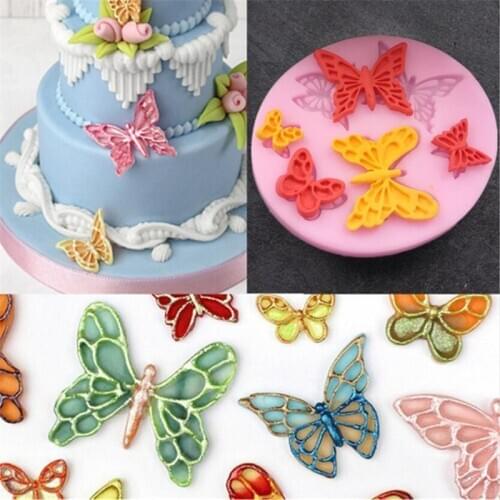 Butterfly Shape Fondant Cake Silicone Mold Biscuits Pastry Mould Ice cube Chocolate Candy Molds Cake Decoration Baking Tool
