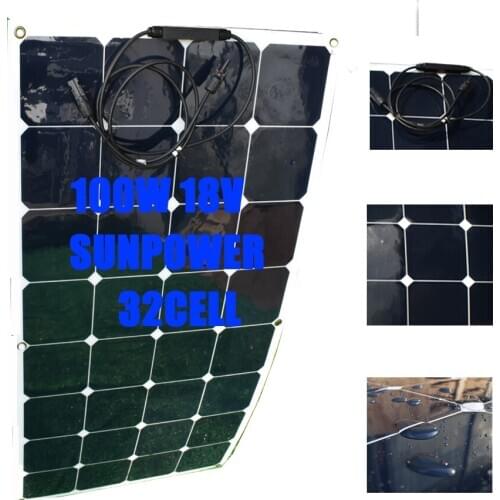 100W Sunpower Flexible Solar Panel ,32pcs Solar Cell 125mm*125mm Used To Charge 18v Battery