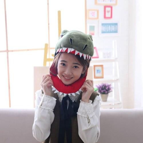 Adult Plush Hat Cap Decor Coronet Headgear Headdress Funny Shark Hat Dinosaur Headgear Plush Toy PP Cotton Doll