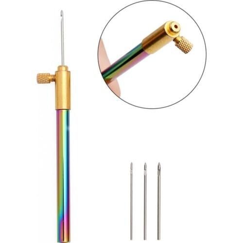 French Style Aluminum Alloy Embroidery Glitter Needle Crochet Hook DIY Craft Tool Set w/Handle Sewing Accessories