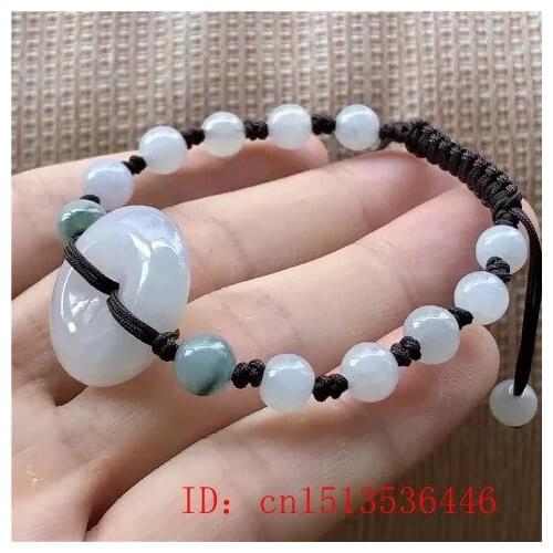 Customized Natural Emerald Safety Buckle Beads Knotted Bracelet Adjustable Bangle Jewellery Accessories DIY Hand-Carved Amulet