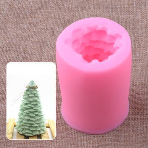 LETAOSK Pink 3D Christmas Tree Chocolate Baking Candle Soap Silicone DIY Craft Mold