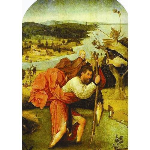 Decorative Fun Magnets , Bible Story St_Christopher&Jesus Metal Religious Magnet 5241