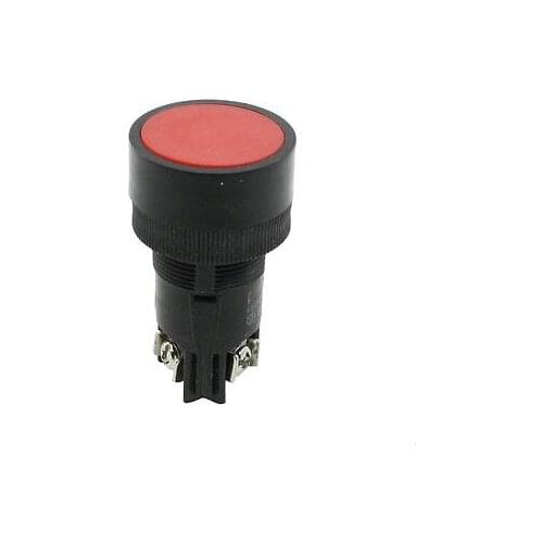 Round Red Top Non Locking Momentary 2 Terminals Button Switch 220-250V Volt 3A
