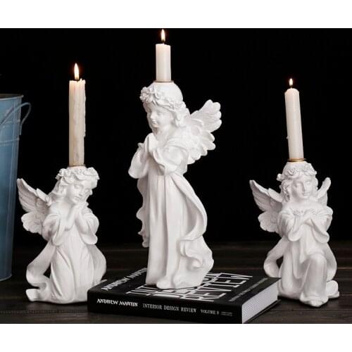 Cute Angel Candle Holder Nordic Home Decorations Resin Craft Wedding Centerpieces Decoration Candlestick Home Decor Candles