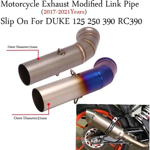 Motorcycle Exhaust Modified Escape Connecting Middle Link Pipe Slip On For DUKE 125 250 390 RC390 2017 18 19 20 2021 Years