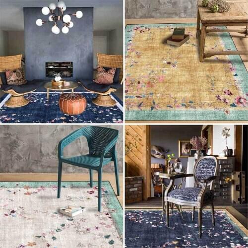 Fashion New Chinese Classical American Flower Flower Living Room Bedroom Bedside Carpet Floor Mat