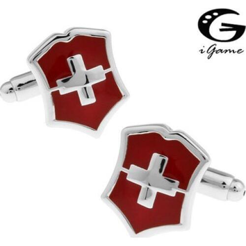 IGame Factory Price Retail Mens Cufflinks Brass Matrial Cross Design Free Shipping