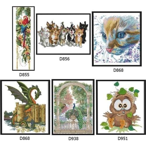DIY Cross Stitch Animal Series Set 11CT Ecological Cotton Thread Printing Embroidery Home Decoration Wall Art Painting Gift