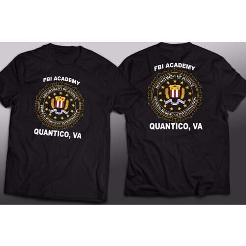 2019 New fashion Pattern O-Neck Tee Hipster T-shirt NEW United States FBI Academy Quantico Police Departmet Of Justice T shirt