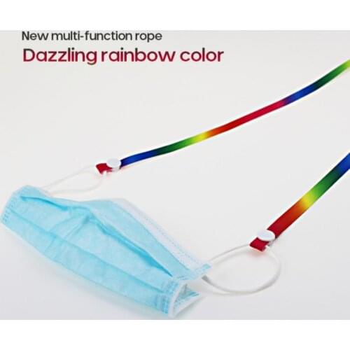 2021 New Christmas colors Home Edition Mask lanyard Wear-resisting Ribbon Anti-dropping lanyard Christmas Gift Rainbow colors