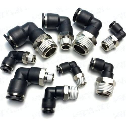 NPT Thread Male Elbow PL 1/4-NPT1/8,PL3/8-NPT1/4,PL1/2-NPT3/8 Inch Tube to NPT thread one touch air fittings