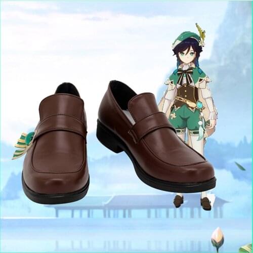 Genshin Impact Barbatos Venti Cosplay Shoes Boots Cosplay Prop Shoes Halloween