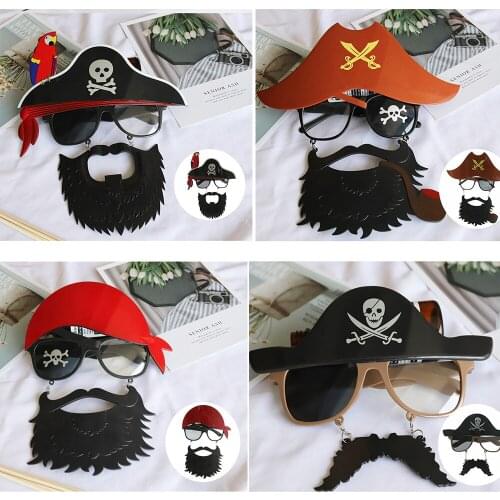 Anime Pirates Beard Glasses Cosplay Corsair Cosplay Small Beard for Women Men Halloween Prop Accessories