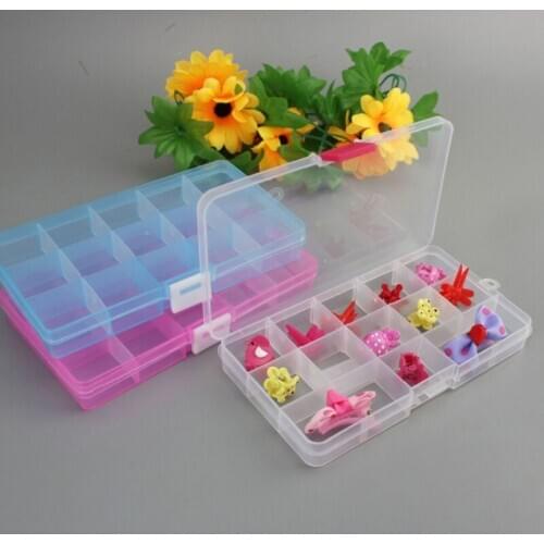 10 Grids Compartments Plastic Transparent Organizer Storage Box Jewelry Pill Small Object Jewel Bead Case With Cover Container