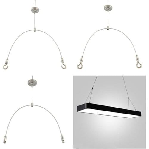8PCS Lights Lifter, LED Lights Suspension Kit Stainless Steel Hang Rope, Hook Galvanized Cable, Hanging Grow lamp Fixtures
