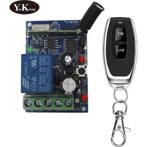 DC 12V 1 CH Remote Control Switch 10A Relay Contact RF Wireless Switch Learning ASK 315 433 Smart Home NO COM NC
