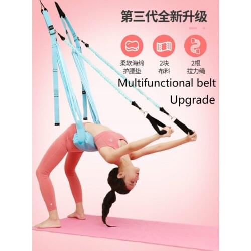 Adjustable Aerial Yoga Rope Anti-Gravity Handle Set Hammock Swing Flying Chair Aerial Yoga Handstand Household Sling Fitness