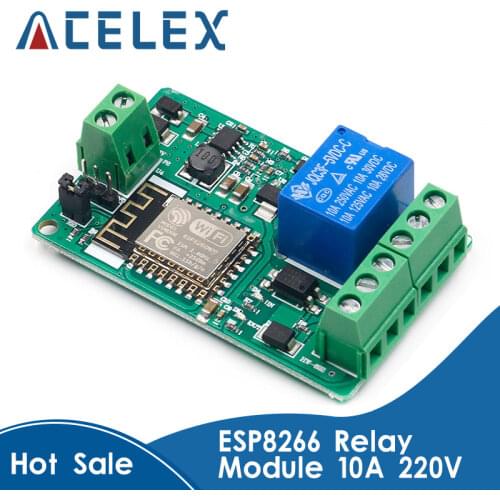 ESP8266 Relay Module 10A 220V Network Relay WIFI Module Input DC 7V~30V 4 Layers Board TVS Input Automatic Protection
