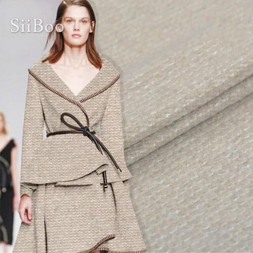 France style luxury weighted wool fabric apparel for winter coat khaki knitted woolen tissu cloth tecidos telas SP5597 Free Ship